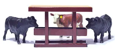 1/16 Scale Brown Mineral Feeder for Livestock-Themed Miniatures