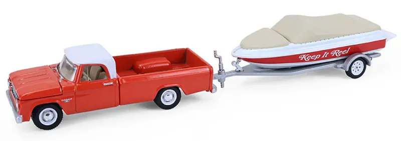 1/64 #32330-A 1967 Dodge D-100 Pickup Featuring Boat & Trailer