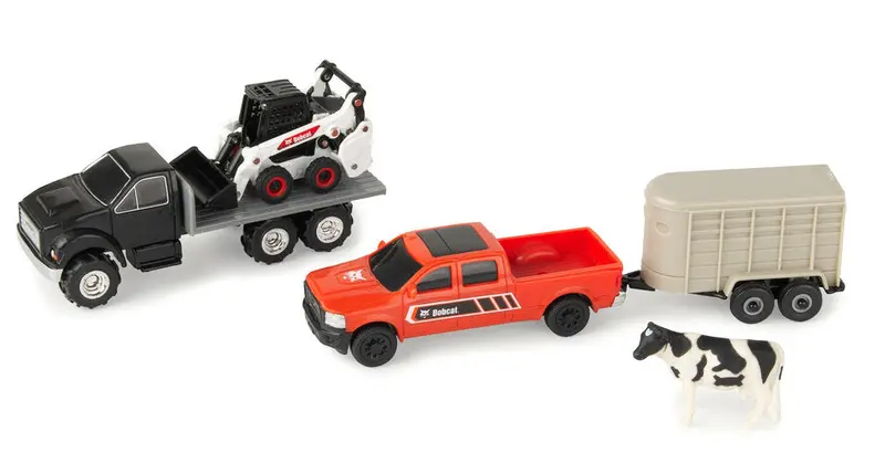 1/64 Bobcat Skid Loader Farm Play Set – Agricultural Themed Toy Bundle