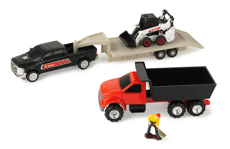 1/64 Bobcat Skid Steer Loader Construction Play Set – Building Site Toy Kit