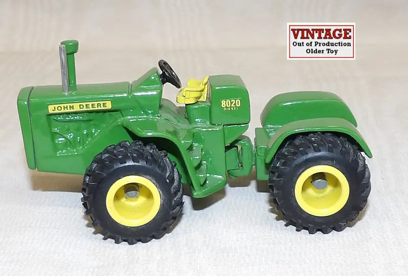1/64 Scale John Deere 8020 4WD Tractor with Single Rear Wheels – Custom Model, Used