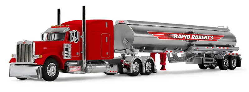 1/64 Scale Rapid Roberts Peterbilt 379 with Mid-Roof Sleeper and Heil Fuel Tanker Trailer – Unboxed #60-2251
