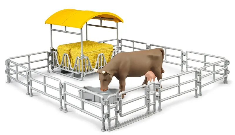 1:16 Farm Hay Rack Accessory with Fencing and Feed Trough