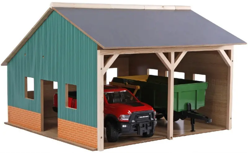1:16 Wooden Farm Machinery Shed – Fits Two Tractor Models
