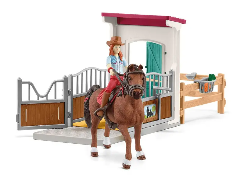 1:20 Horse Stall Playset Featuring Hannah & Cayenne – Horse Club Series