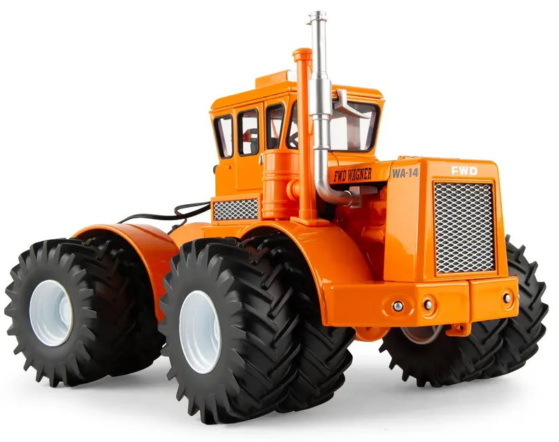 1:32 Orange Wagner WA-14 4WD Tractor with Dual Rear Wheels – Farm Vehicle Model