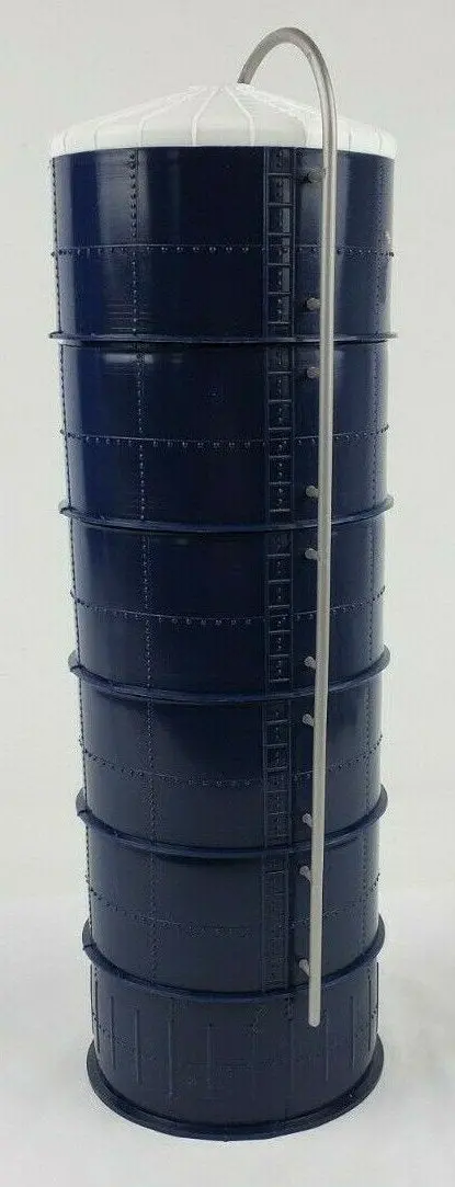1:64 Blue Silo with White Roof – Farm Storage Display Model
