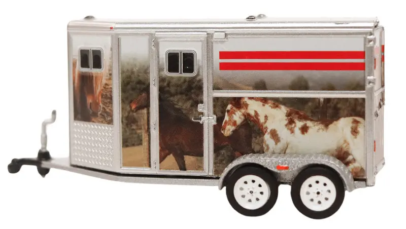 1:64 Horse Trailer with Custom Wrap – Detailed Animal Transport Model