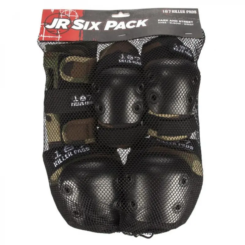 187 Killer Pads Junior Six-Pack Combo Deck Pad Set – Camo Design