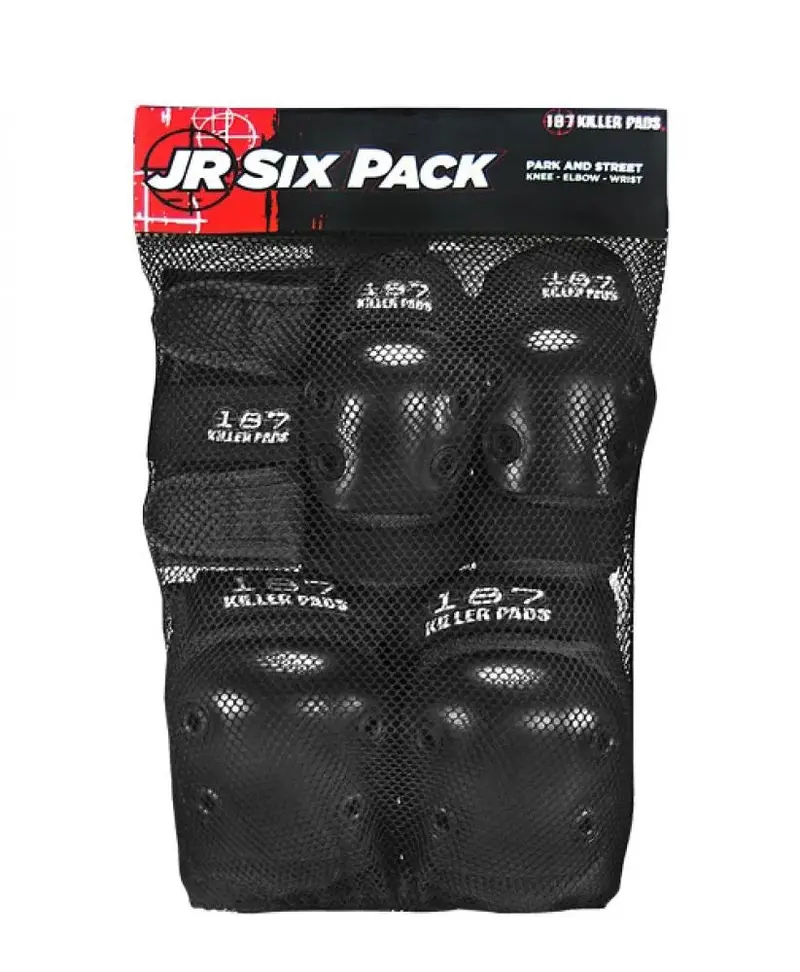 187 Killer Pads Junior Six-Pack Combo Deck Pad Set – Matte Black