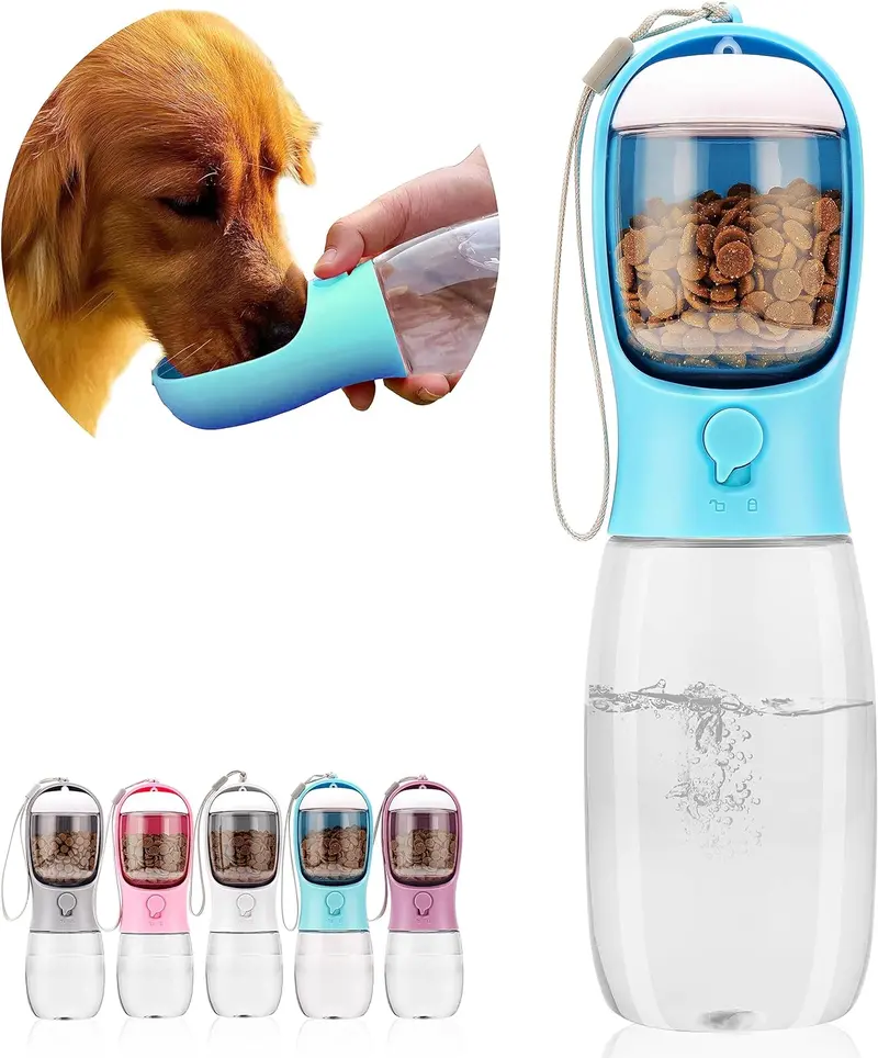 3-in-1 Portable Pet Travel Bottle – Hydration + Food Storage Combo