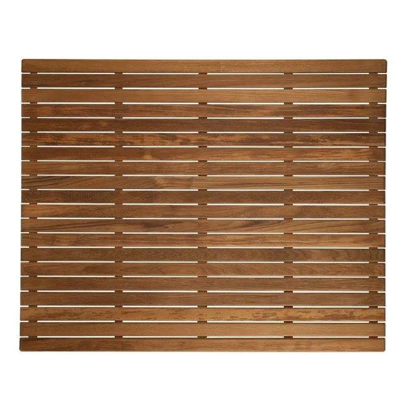 30″ x 30″ Rounded-Corner Teak Bath Mat for Safety and Style