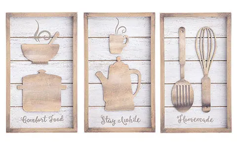 #30068710 Wooden Kitchen-Themed Sign Set (3-Piece)