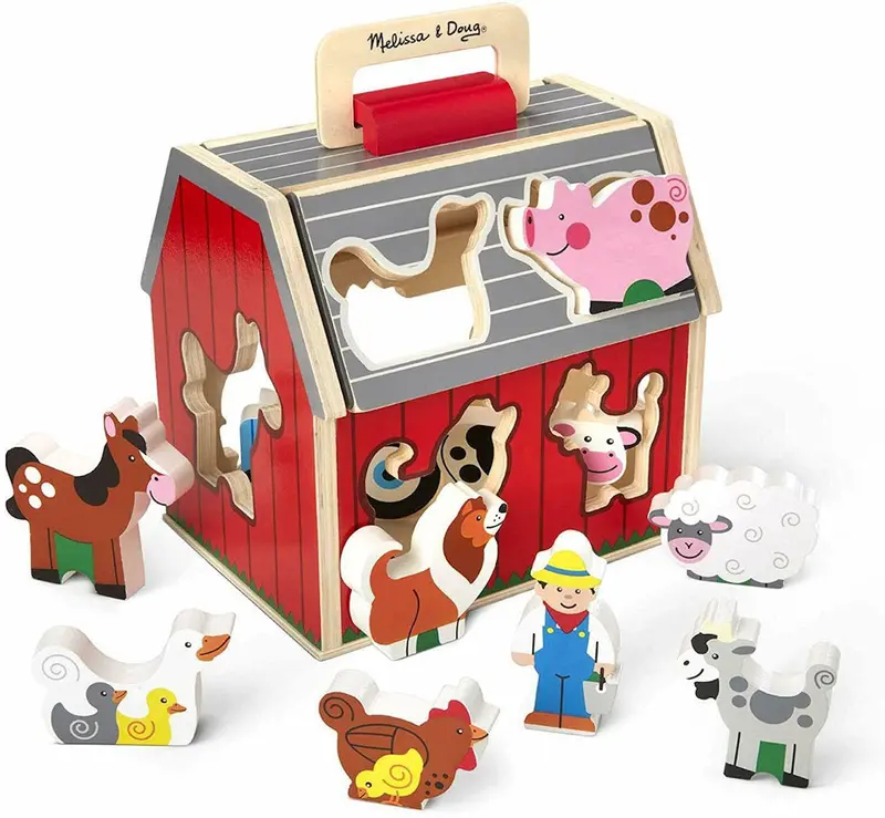 #30149 Wooden Sorting Barn with Take-Along Design