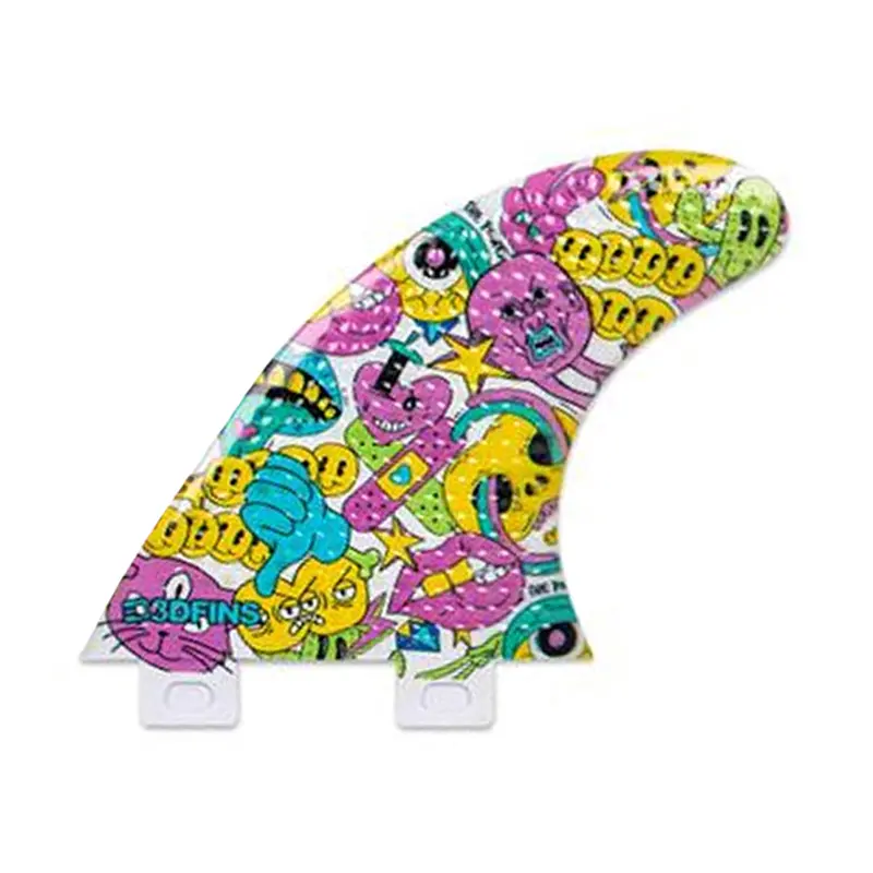 3D Fins All-Rounder Thruster Set – Small, Fruit Loops Design (FCS1/Futures Compatible)