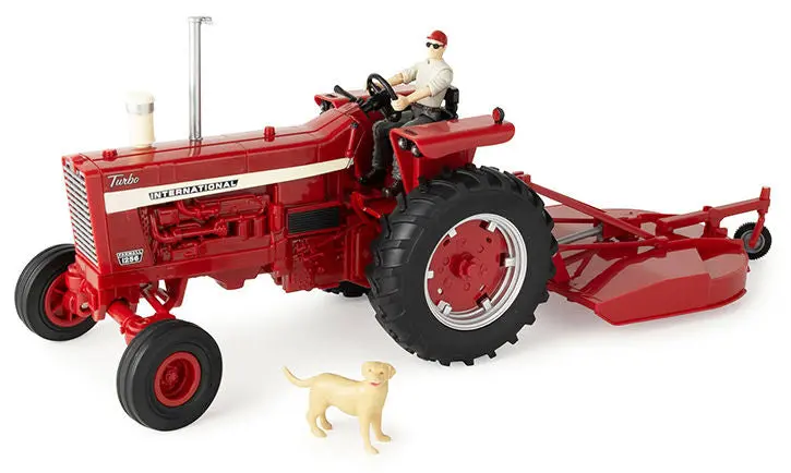 #44380 1/16 Farmall 1256 Tractor with Rotary Mower and Farmer Figures