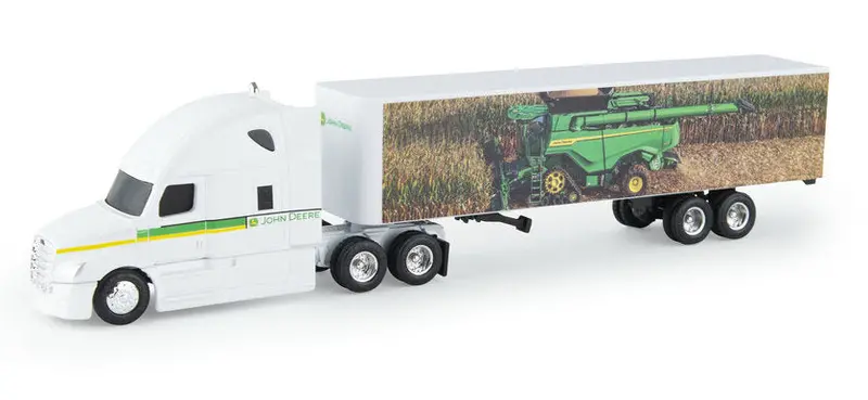 #45876 1/64 John Deere Van Semi Featuring X9 Combine Livery