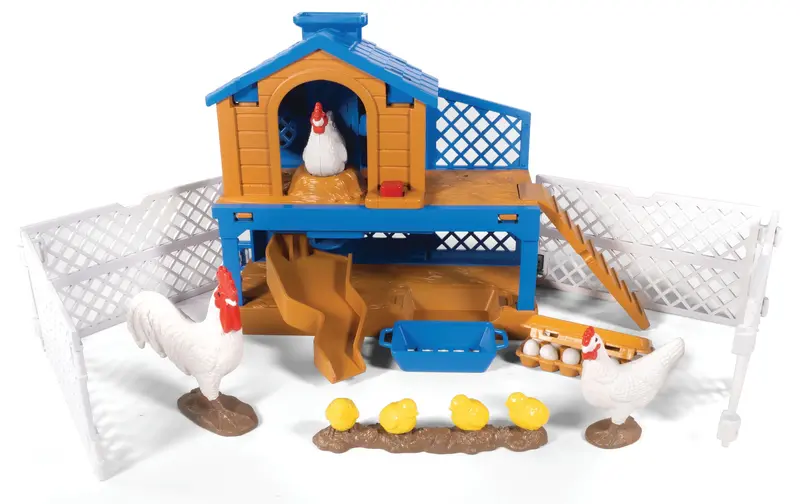 #515BC 1/20 Big Country Adventure Chicken Coop Playset – 11-Piece Farm-Themed Toy Set