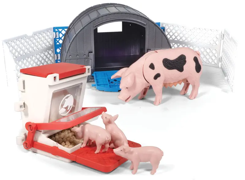 #5198BC 1/20 Big Country Adventure Pig Hut Playset – 10-Piece Farm-Themed Toy Set