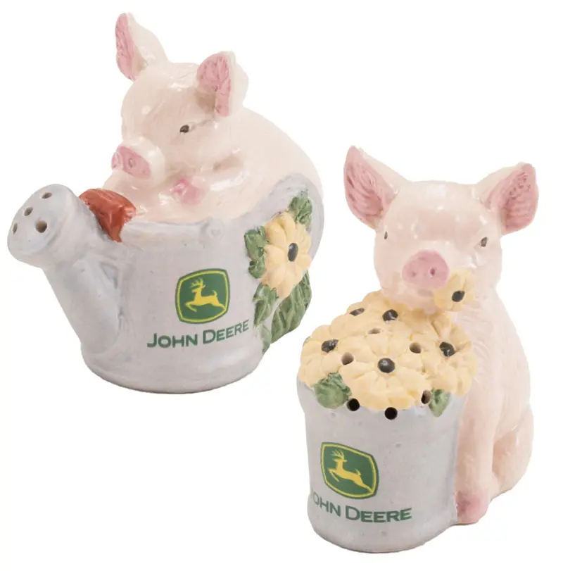 #6933 John Deere Piglet-Themed Salt and Pepper Shaker Pair