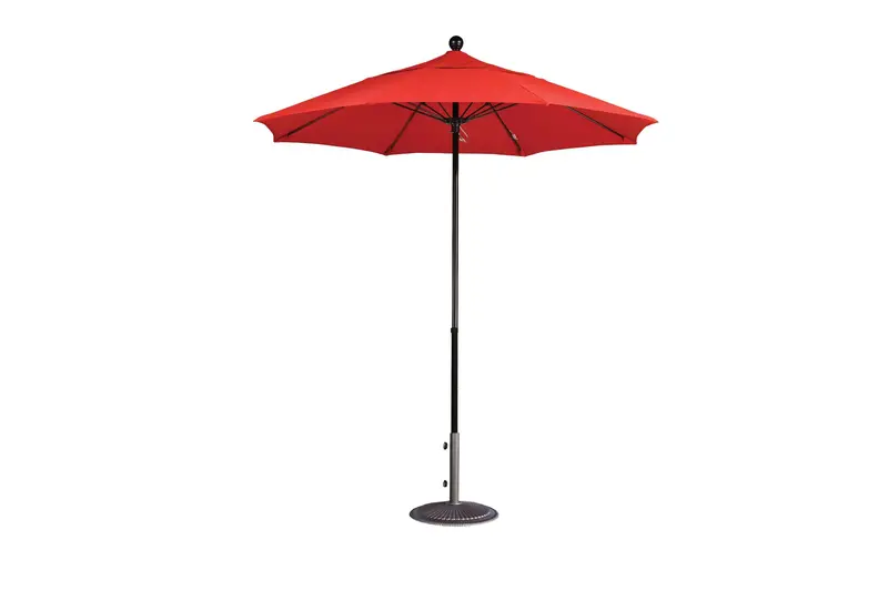 9-Foot Aluminum Patio Umbrella with Fiberglass Ribs, Pulley Lift, and Sunbrella® Canopy