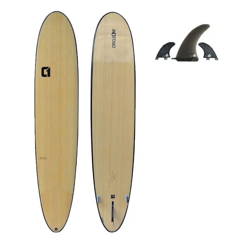 9ft 6in Bamboo Round Pin Tail Longboard – Sustainable Classic Shape