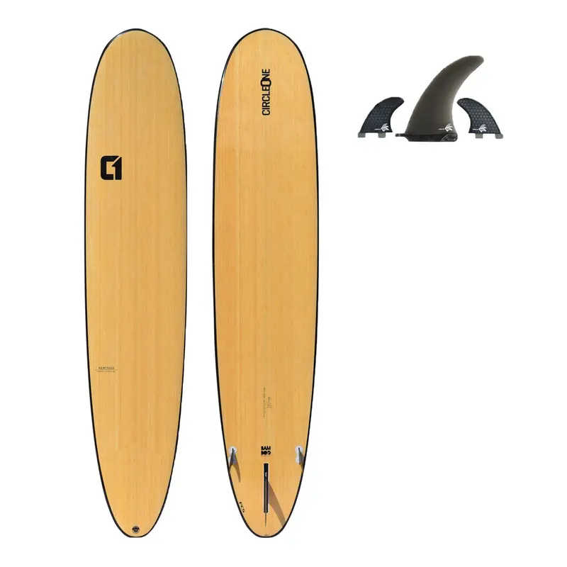 9ft Bamboo Round Pin Tail Longboard – Eco-Friendly Traditional Shape
