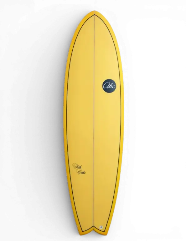 ABC Fishcake 6’6″ Yellow Surfboard – Compact Fish-Style Funboard