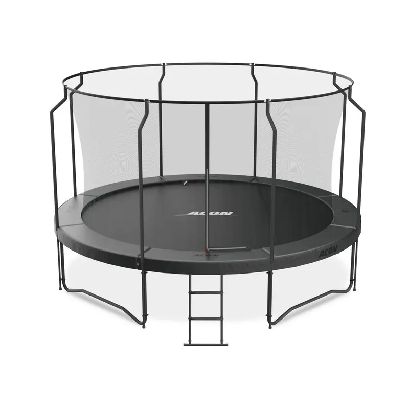 ACON Air 14 ft Black Round Trampoline – Premium Safety Net & Ladder Bundle