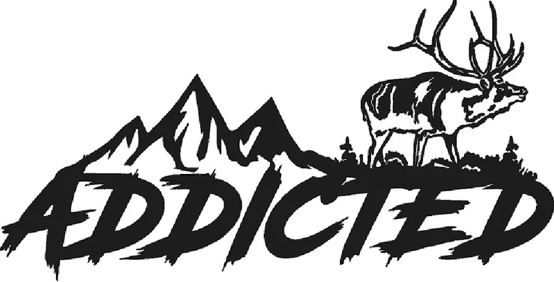 Addicted Hunting Black Vinyl Decal