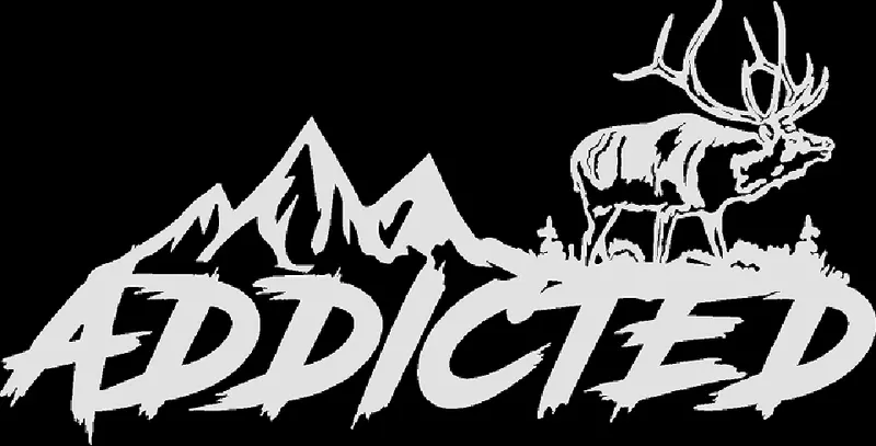 Addicted Hunting White Vinyl Decal