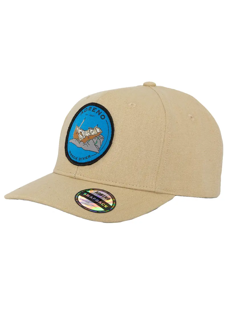 Adreno Bonza Snapback Cap with Woven Shipwreck Detail