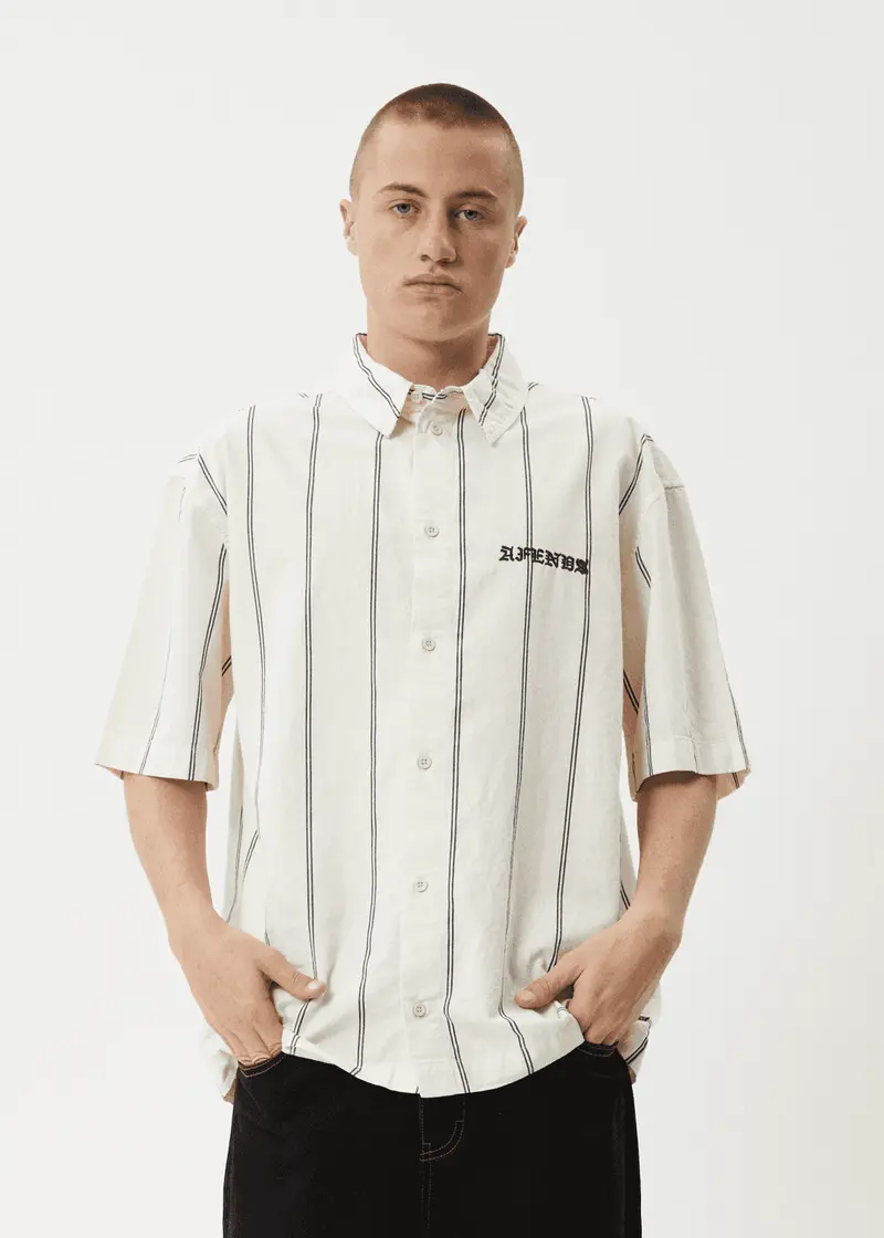 Afends Fineline Limestone Short Sleeve Shirt