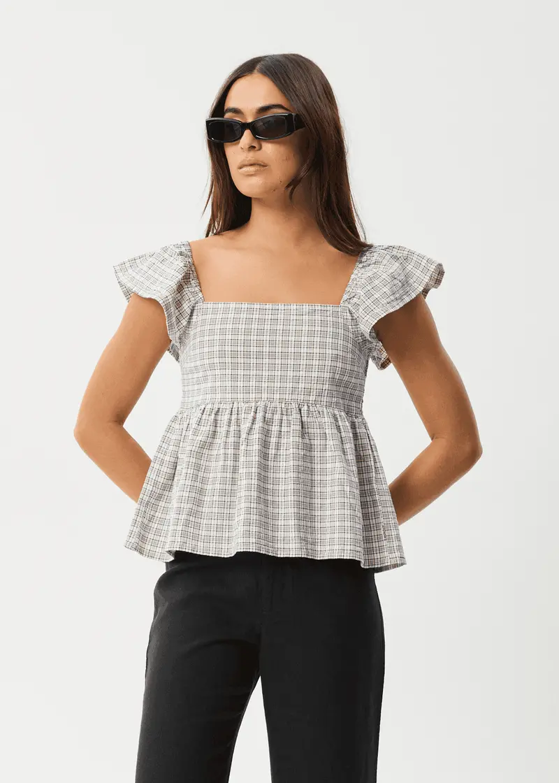 Afends Seersucker Top – Lightweight Short-Sleeve Blouse
