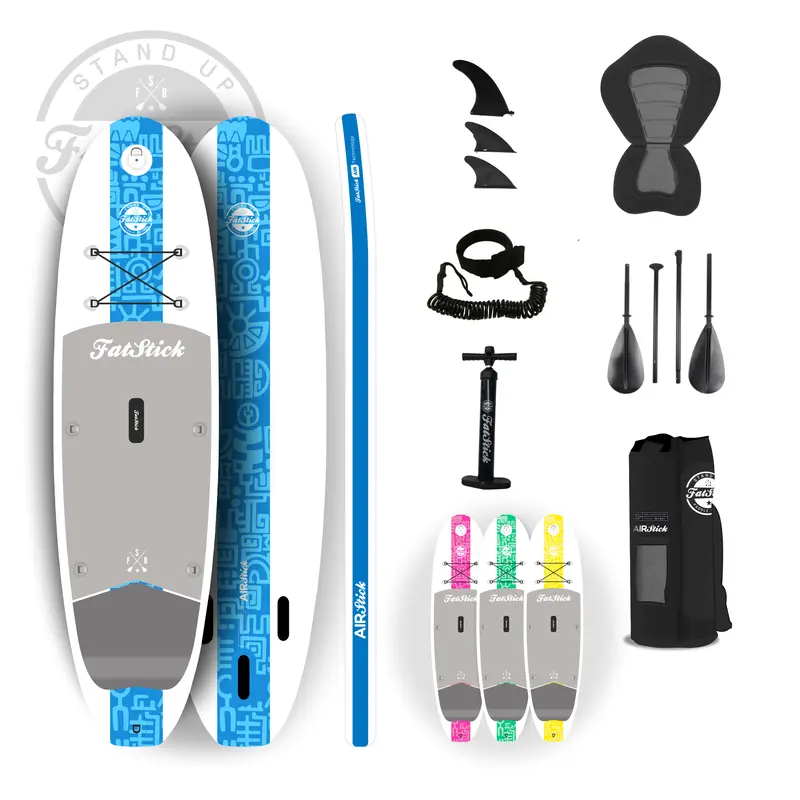 AirStick 10’6″ Inflatable Stand-Up Paddle Board with Integrated Seat – SUP Kit