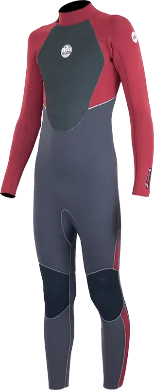 Alder Stealth Junior Wetsuit – Kids’ 5/4 mm Back-Zip, Cardinal Red
