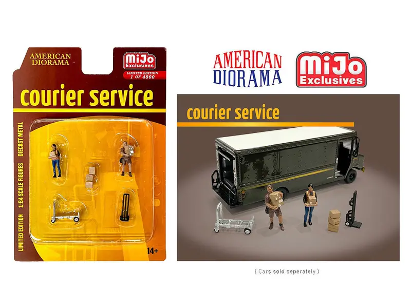 American Diorama 1/64 Courier Service Miniature Figure Set #AD-76495MJ