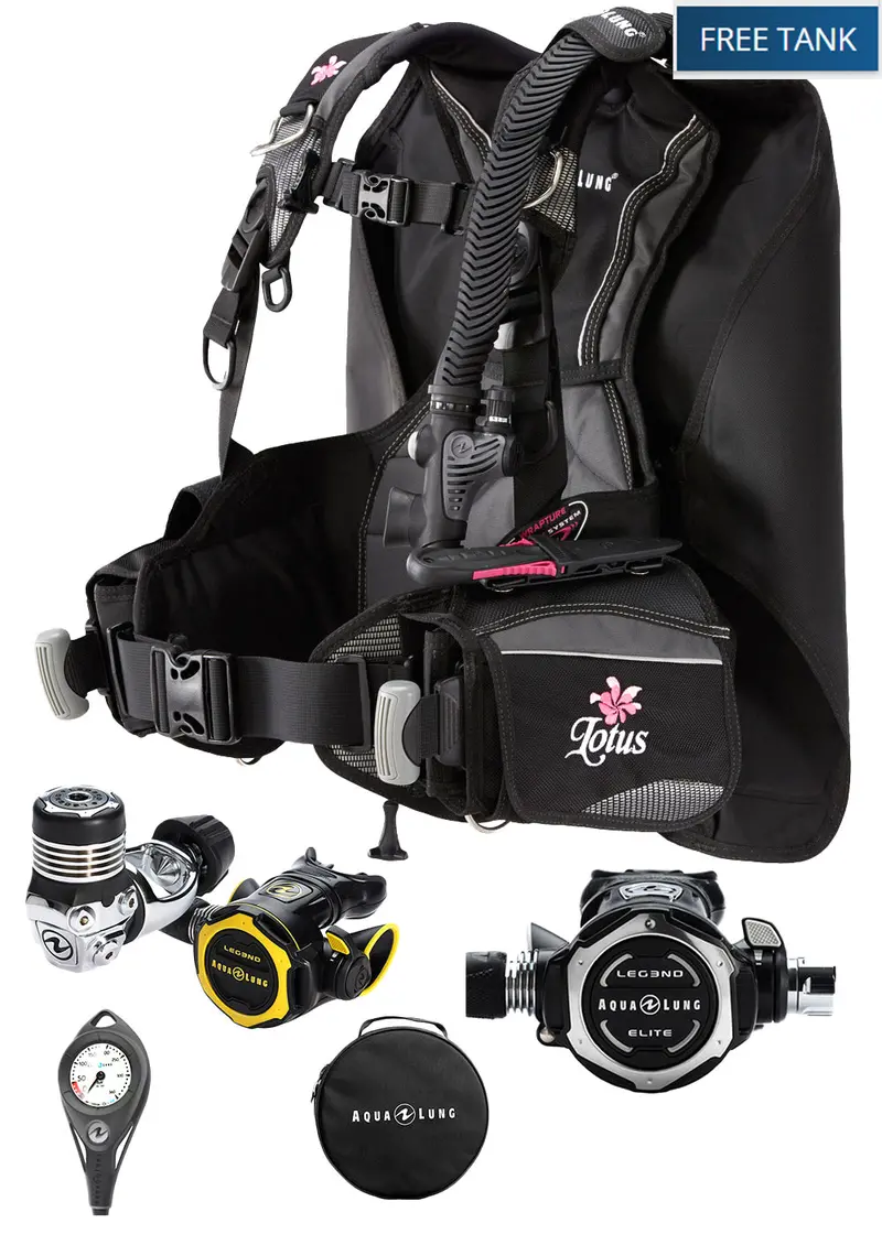 Aqua Lung Women’s Lotus & Legend Elite Yoke Regulator Package