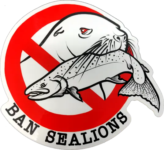 Ban Sea Lions Fishing Decal