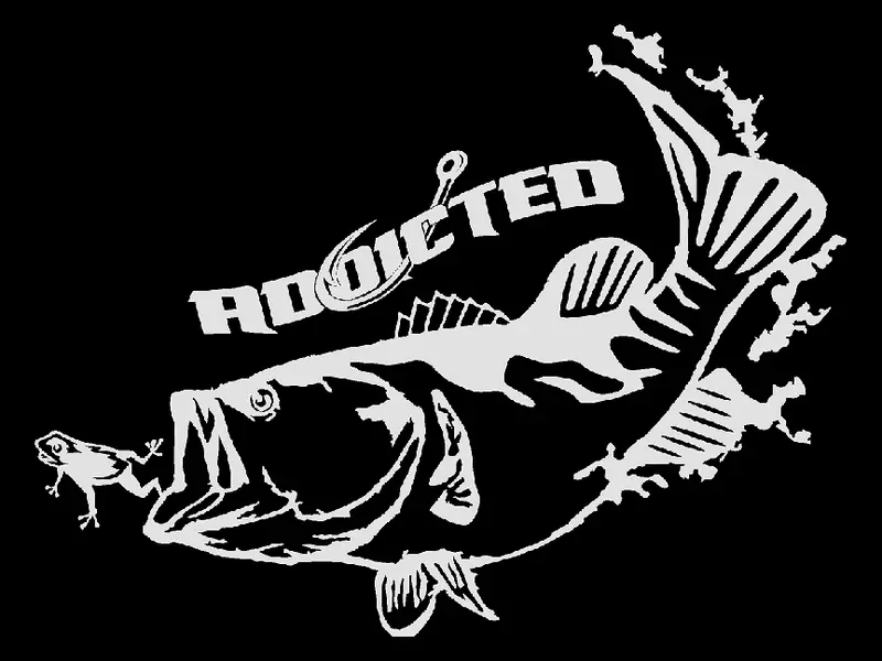 Bass Angler Decal – White