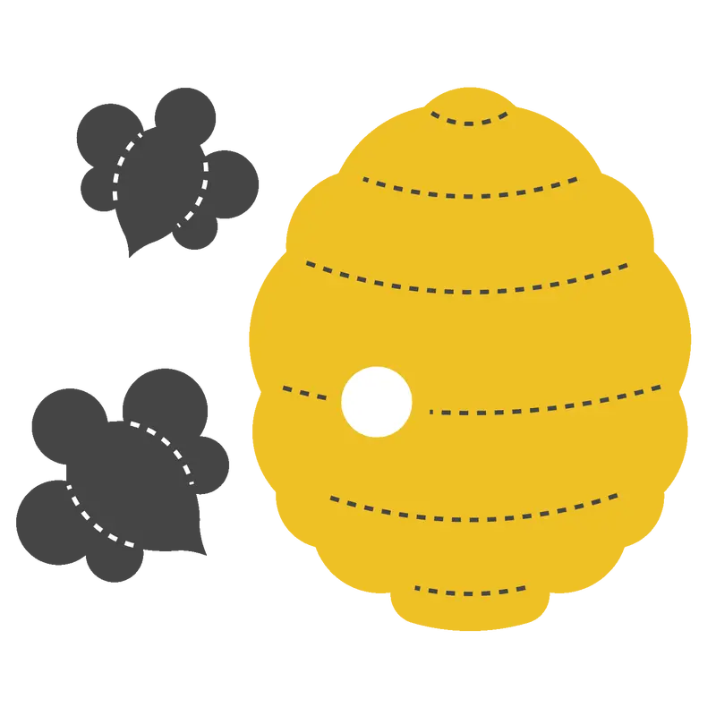 Bee and Hive Decorative Set – Version 2