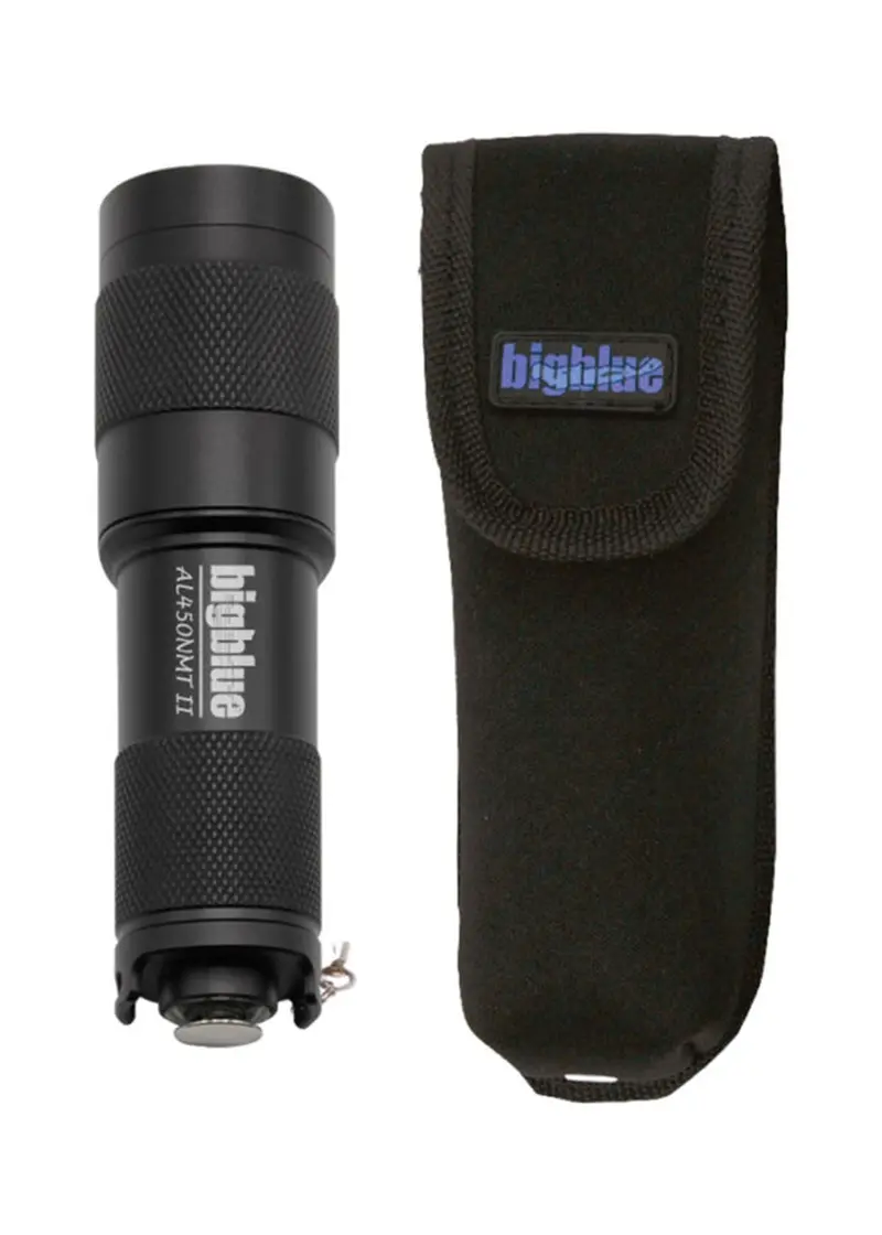 BigBlue AL450 II Waterproof Dive Light – Narrow Beam with Carry Pouch & Glove