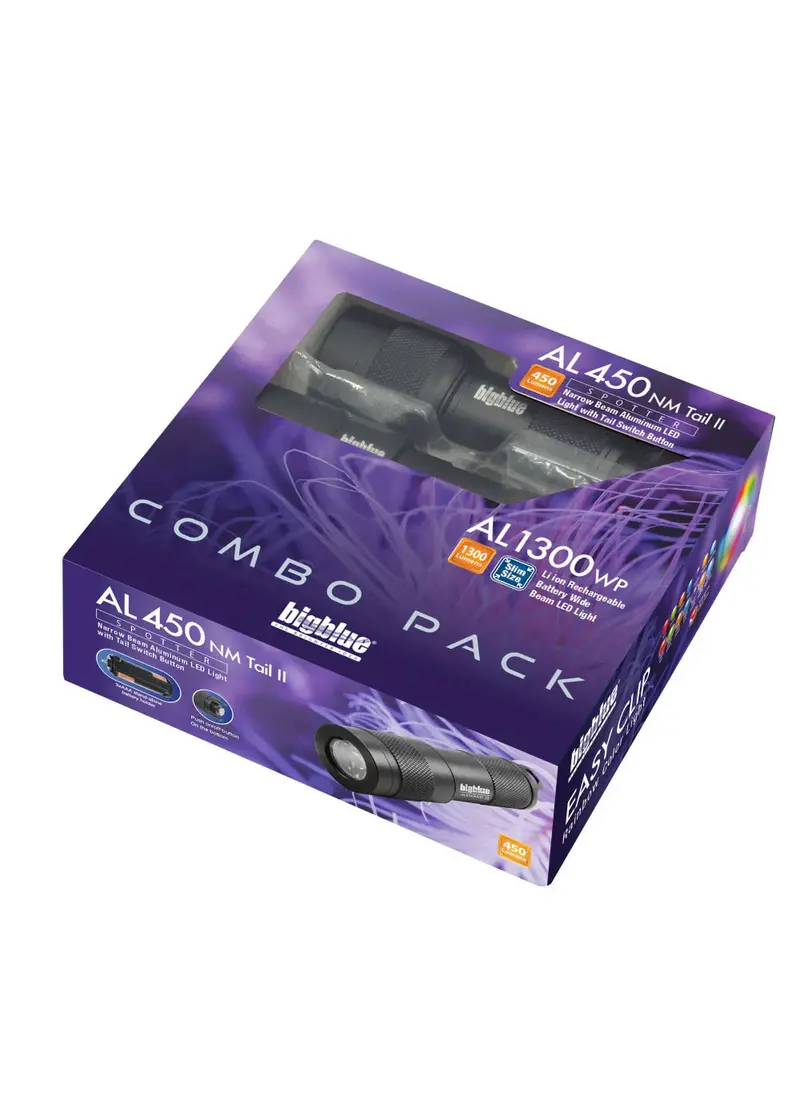 BigBlue AL450NM-T II & AL1300WP Waterproof Torch Bundle