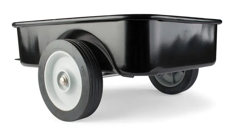 Black Pedal-Powered Tractor Wagon Toy – 1:64 Scale