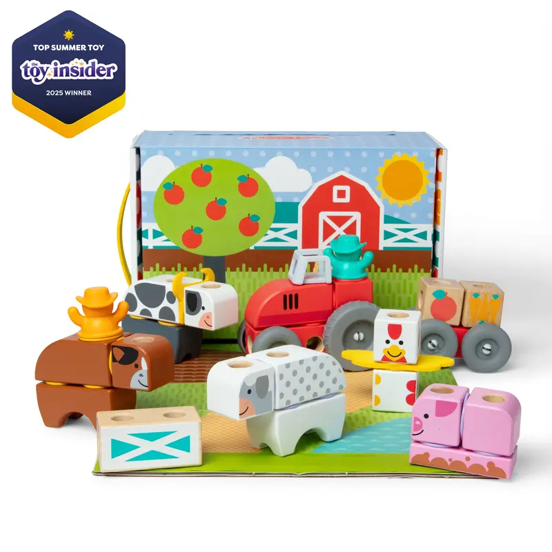 Blockables Wooden Farm Playset for Creative Building #50278