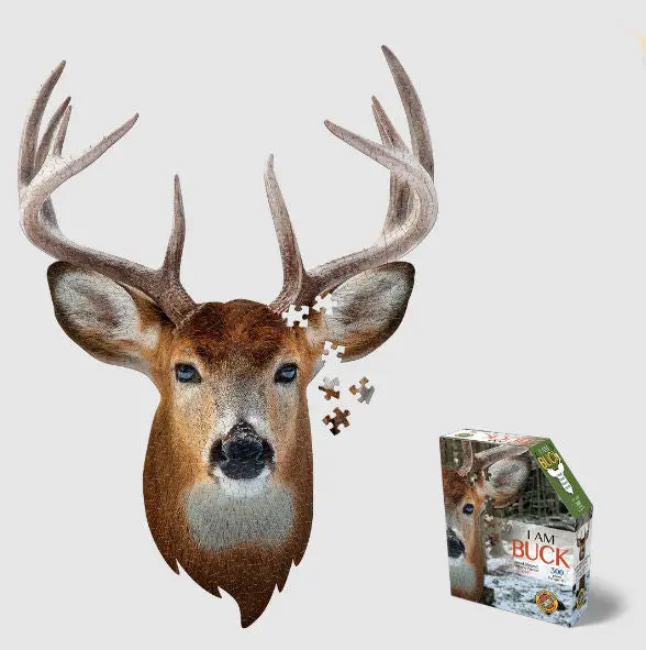 Buck-Antlered Puzzle – 300-Piece Wildlife-Themed Shaped Jigsaw