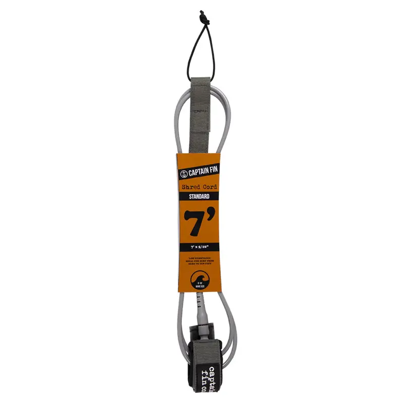 Captain Fin Co Shred Surf Cord – 7-Foot Standard Length, Grey Color