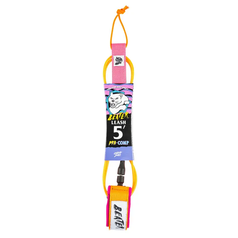 Catch Surf Beater 5-Foot Pro Comp Surfboard Leash – Orange & Pink