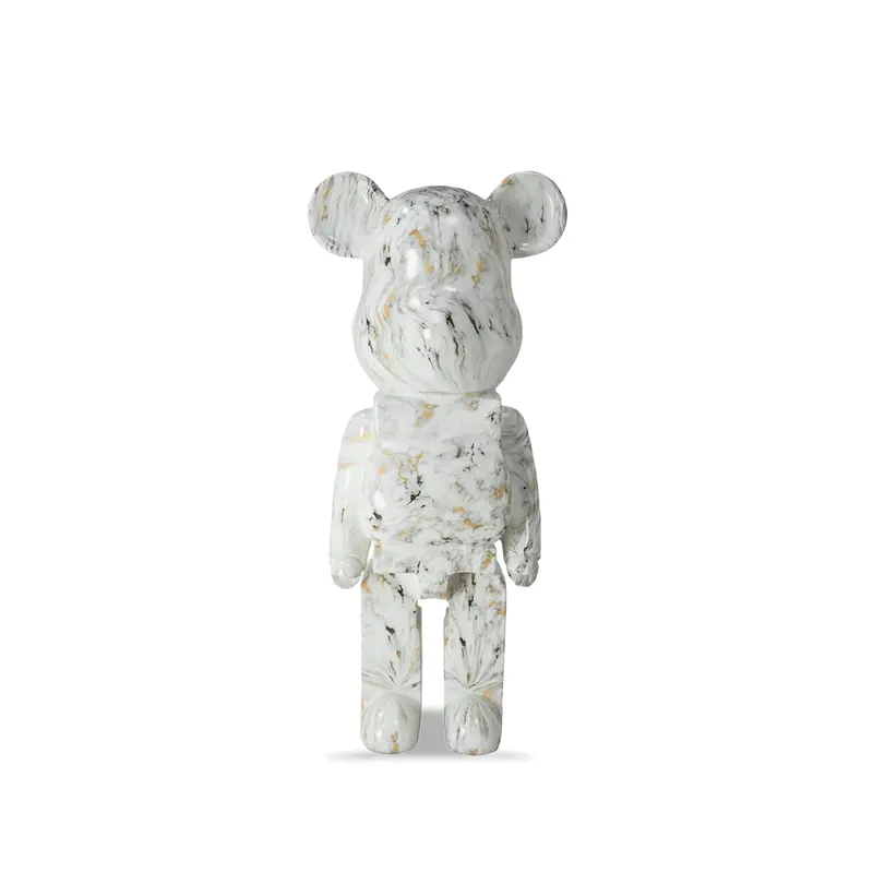 Chic White Bear Piggy Bank with Gold Trim