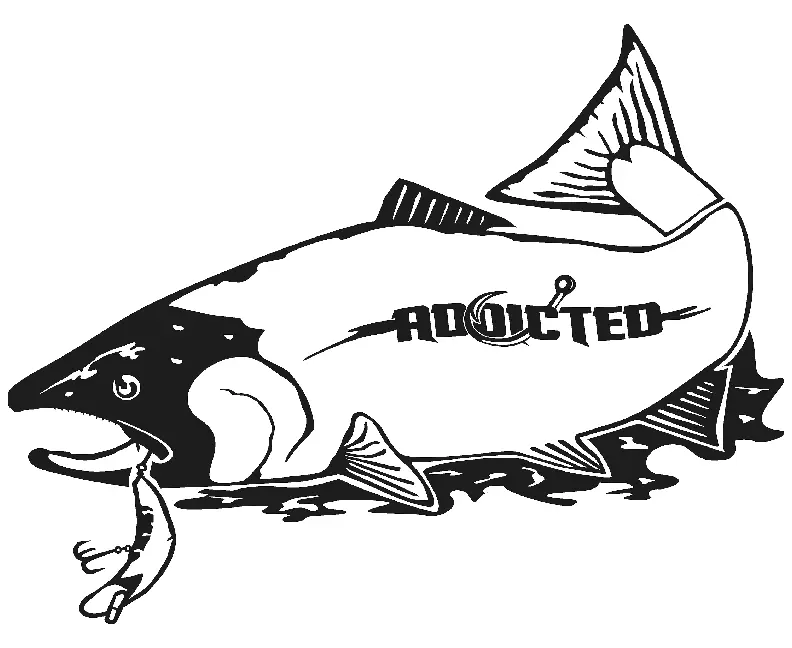 Chinook Salmon Vinyl Decal – Black